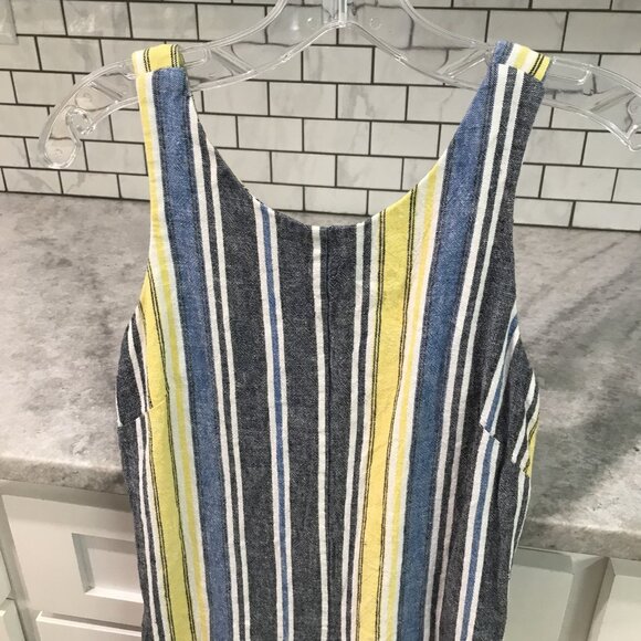 ViVi by Violet Weekend Jumpsuit Womens 4 Striped Sleeveless Zip One Piece Romper - Picture 2 of 6